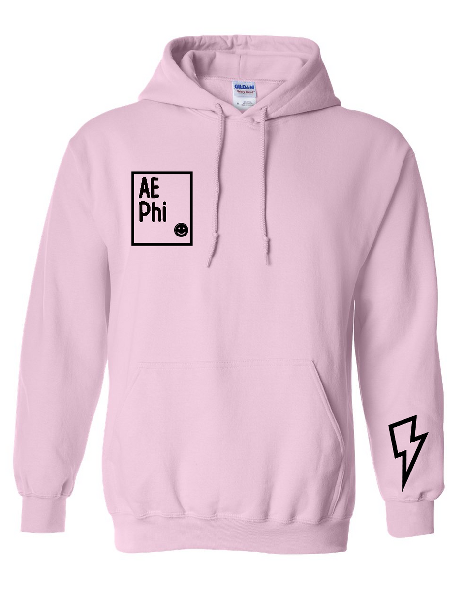 Light Blue Sorority Hoodie with Corner and Arm Design