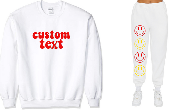 Cozy Crewneck Set with Colored Smileys