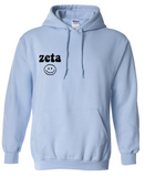 Sorority/Tailgate hoodie made from heavyweight 50% cotton, 50% polyester for comfort and durability.  Gildan brand  Add custom text at checkout