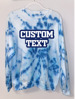 Tailgate/Sorority heavy 50% cotton, 50% poly blend for comfort & durability.  Exceptional hand made spiral tie dye  Gildan Brand  Add custom text at checkout.