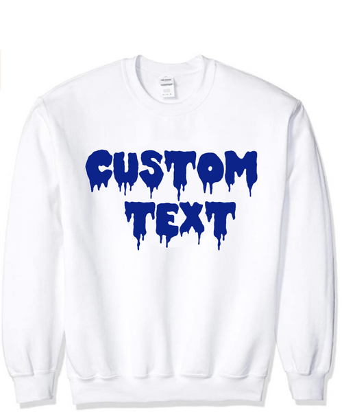 Sorority/Tailgate crewneck made of heavy 50% cotton, 50% poly for comfort and durability  Gildan brand  Add custom text at checkout