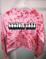 Tailgate/sorority gear in heavy 100% cotton for comfrt.  Hand tie dyed in spiral design.  Gildan brand  Add your custom text at checkout