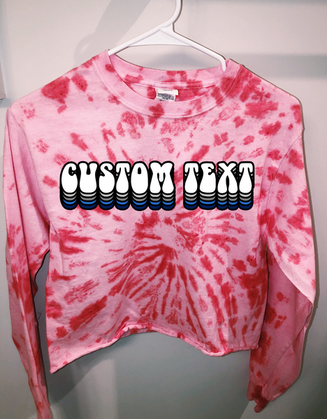 Tailgate/sorority gear in heavy 100% cotton for comfrt.  Hand tie dyed in spiral design.  Gildan brand  Add your custom text at checkout