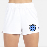 Champion brand with logo athletic shorts. Add custom text at checkout