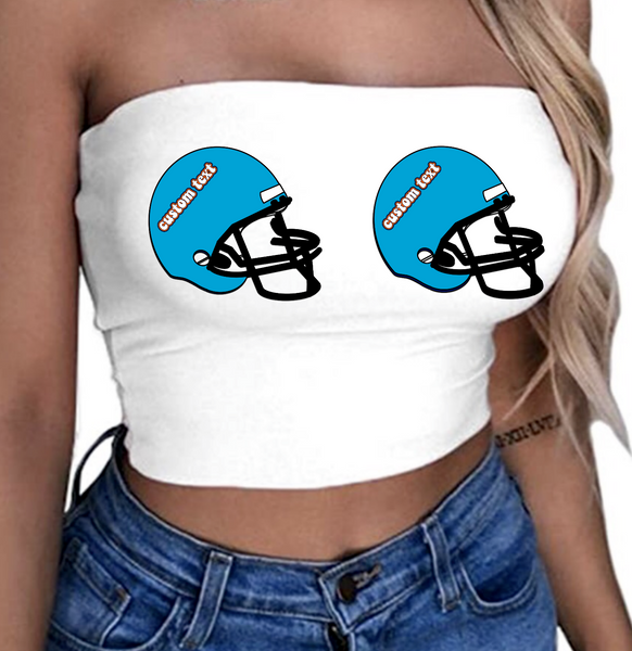 Cute Tailgate/Sorority tube top 90% polyester/10% spandex. Runs true to size  Add your custom text at checkout.