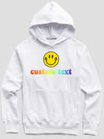 Hoodie with Smiley Face and Black  Groovy Text