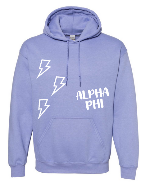 Cute sorority heavyweight hoodie made from 50% cotton, 50% poly for durability and comfort.  Gildan brand  Add sorority at checkout   