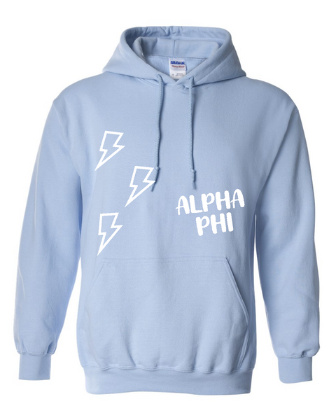 Cute sorority heavyweight hoodie made from 50% cotton, 50% poly for durability and comfort.  Gildan brand  Add sorority at checkout   