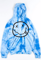 Tie Dye Dripped Smiley Face Hoodie