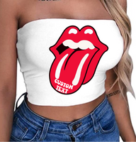 Cute Tailgate/Sorority tube top 90% polyester/10% spandex. Runs true to size  Add your custom text at checkout.