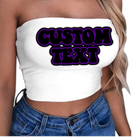 Cute Tailgate/Sorority tube top 90% polyester/10% spandex. Runs true to size  Add your custom text at checkout.