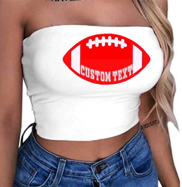 Cute Tailgate/Sorority tube top 90% polyester/10% spandex. Runs true to size  Add your custom text at checkout.