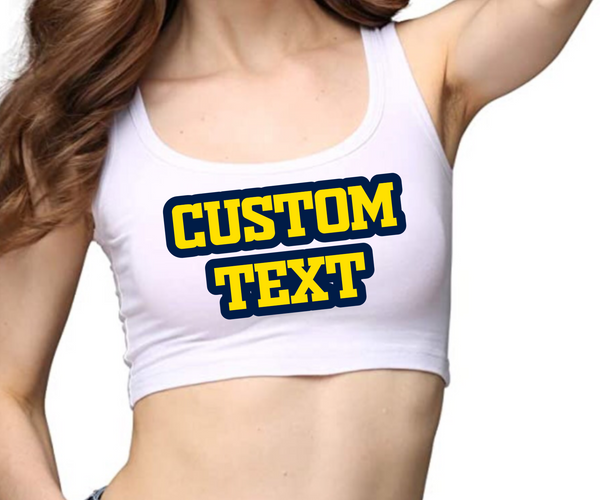 Cute Tailgate/Sorority form fitting Tank top with thick straps.  95% cotton 5% spandex.  Tends to run small.  Add your custom text at checkout.