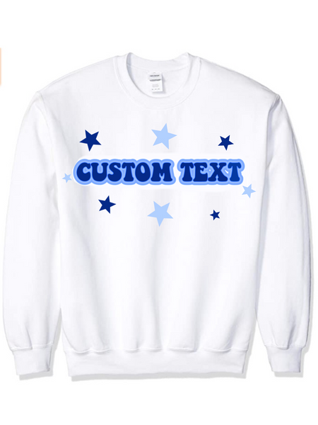 Sorority/Tailgate crewneck made of heavy 50% cotton, 50% poly for comfort and durability  Gildan brand  Add custom text at checkout