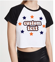 100% combed cotton.  Raglan sleeves cut for stylish tailgating. Can be cropped or super cropped to your style.  ALL BELLY BUTTON LENGTH CROPPED UNLESS SPECIFIED OTHERWISE  Add custom text at checkout