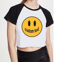 100% combed cotton.  Raglan sleeves cut for stylish tailgating. Can be cropped or super cropped to your style.  ALL BELLY BUTTON LENGTH CROPPED UNLESS SPECIFIED OTHERWISE  Add custom text at checkout