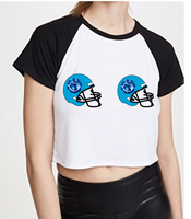 Baseball Tee with 2 Football Helmets